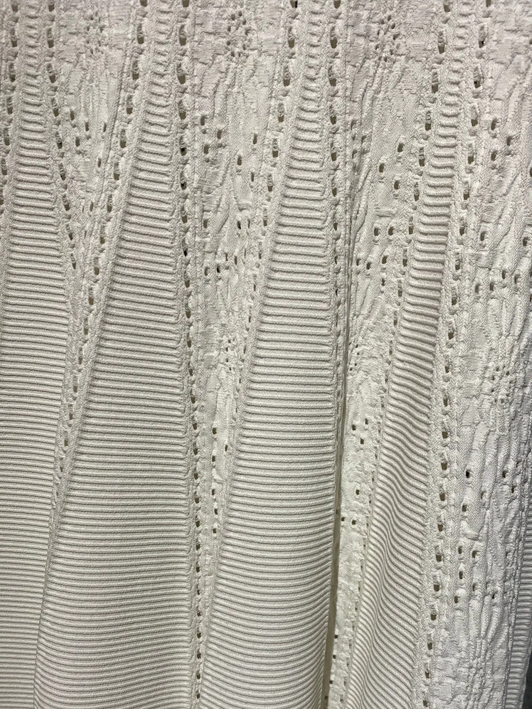 Valentino Cream Stretch Knit Fit and Flare Sleeveless Dress
