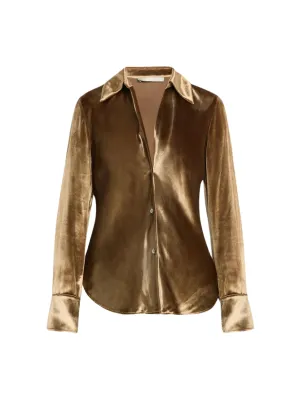 Velvet Bias Long Sleeve Blouse