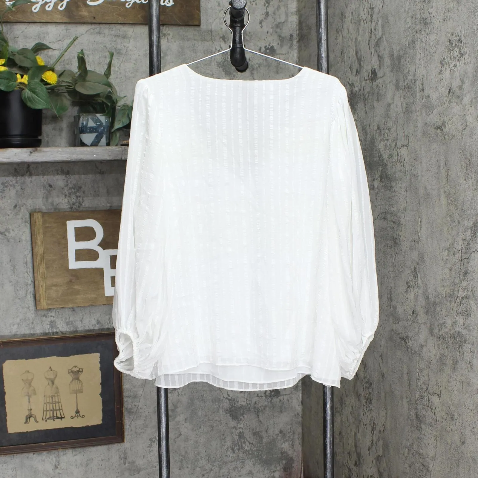 Vince Camuto Womens Plus Size V-Neck Crinkled Blouse 9261190
