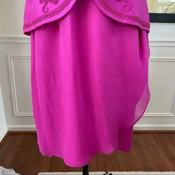 Vintage Constance Saunders Silk Jacket Wrap Skirt Raspberry 10