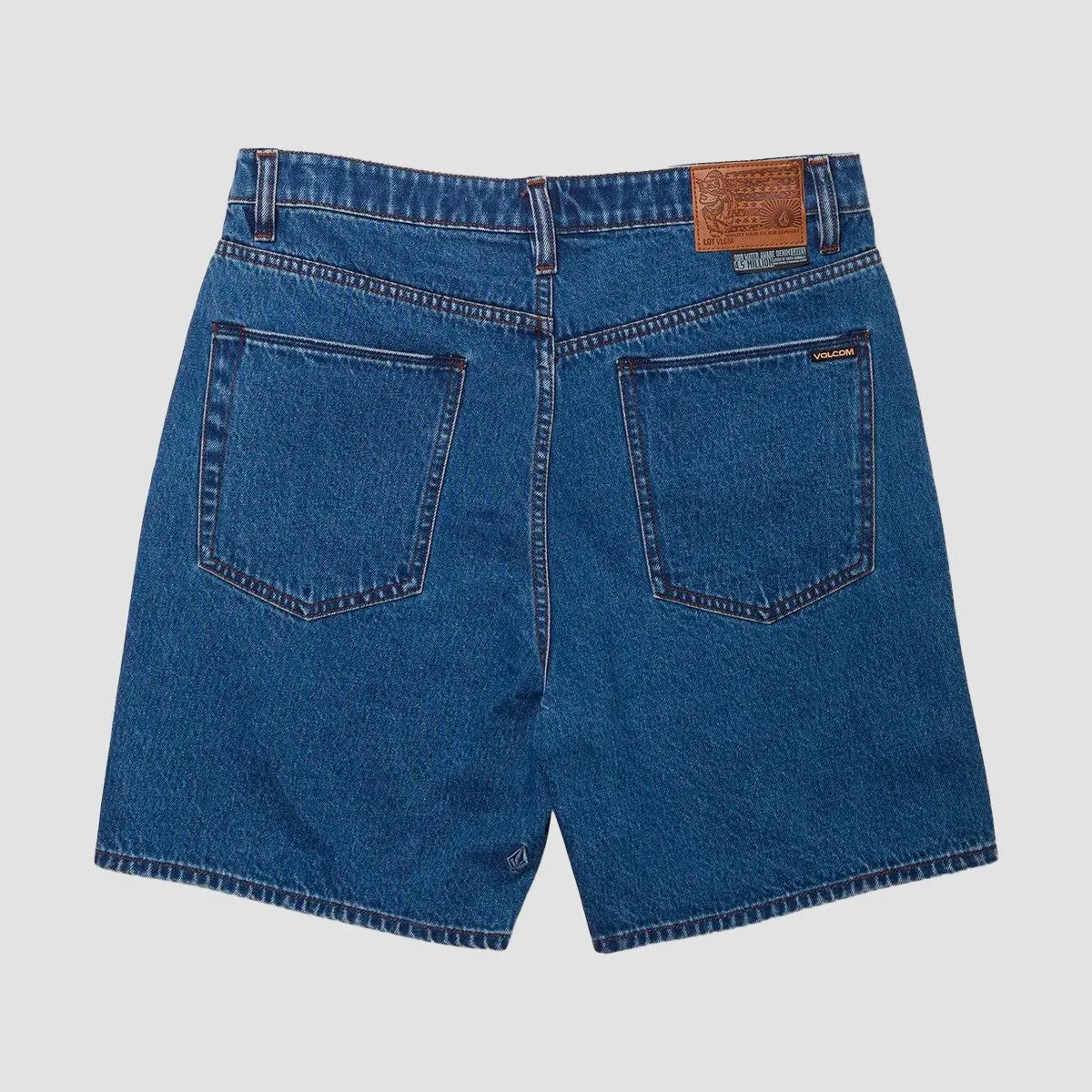 Volcom Billow 22" Denim Shorts Oliver Mid Blue
