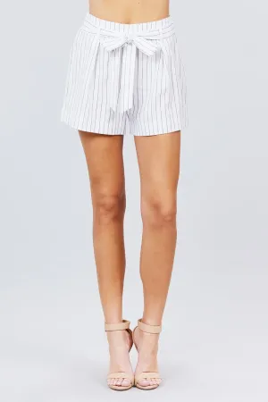 Waist Bow Tie Y/d Stripe Short Pants