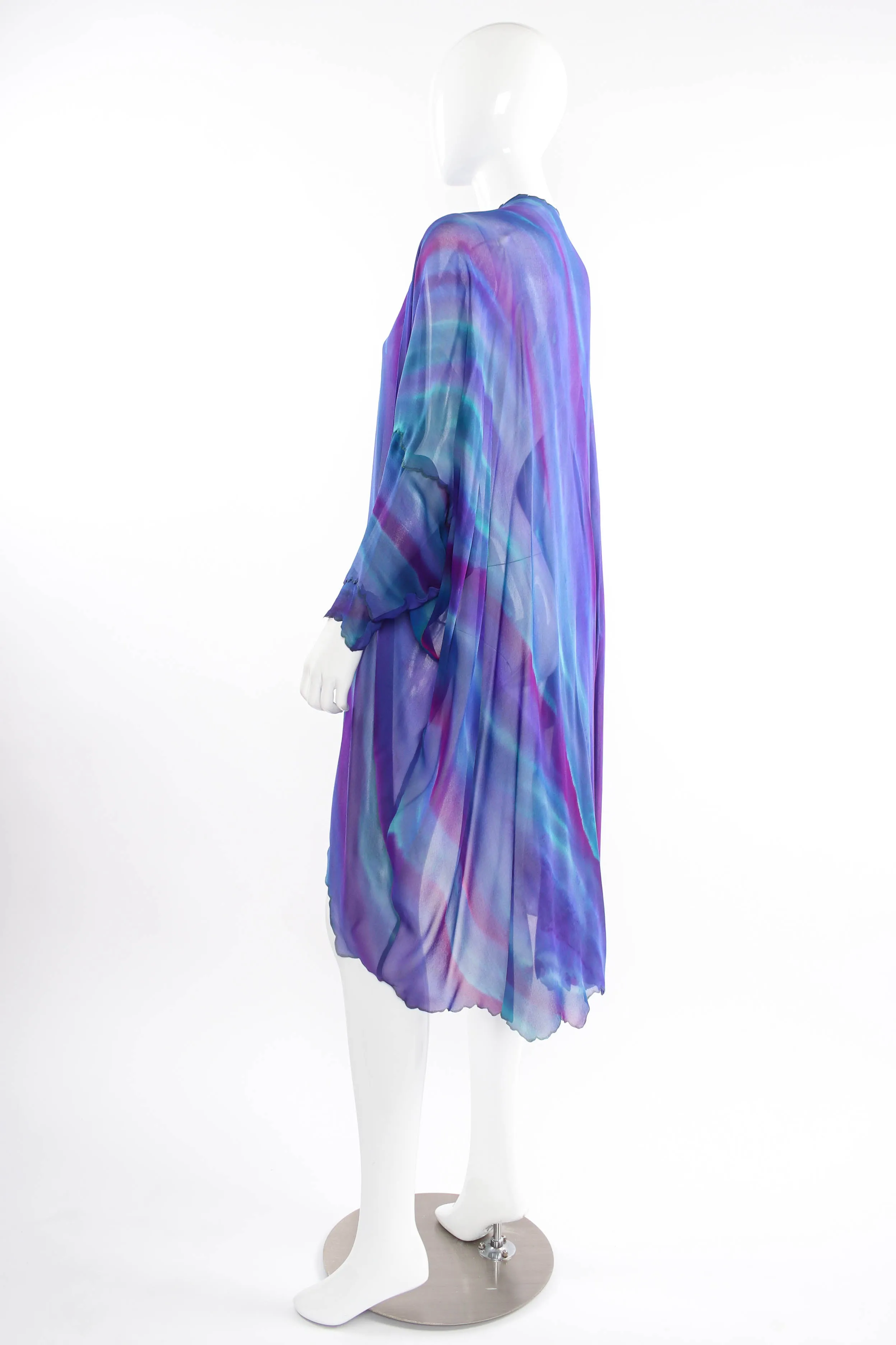 Watercolor Tie Dye Dress & Shawl Set