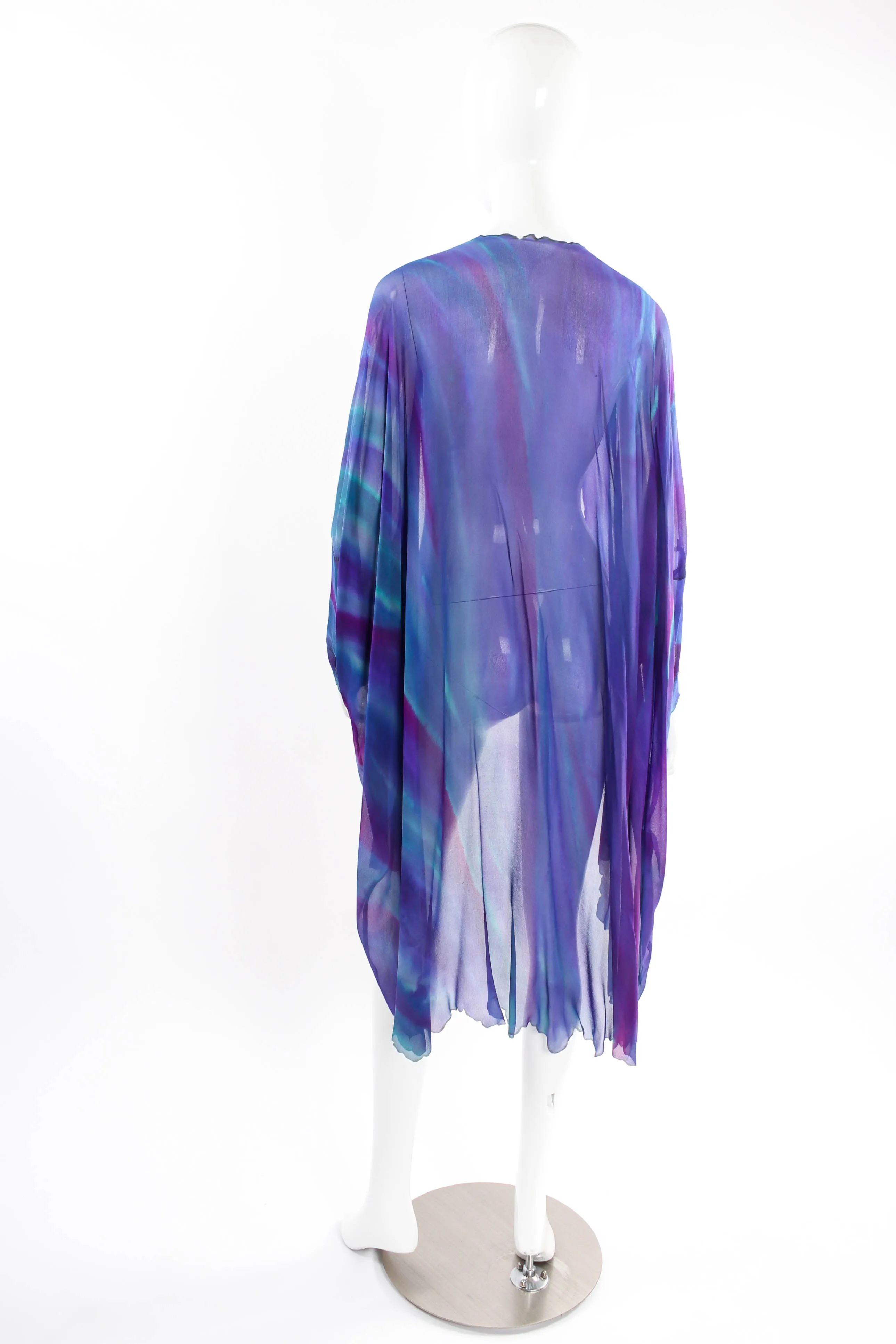 Watercolor Tie Dye Dress & Shawl Set