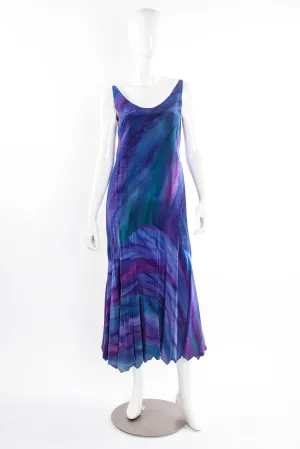 Watercolor Tie Dye Dress & Shawl Set