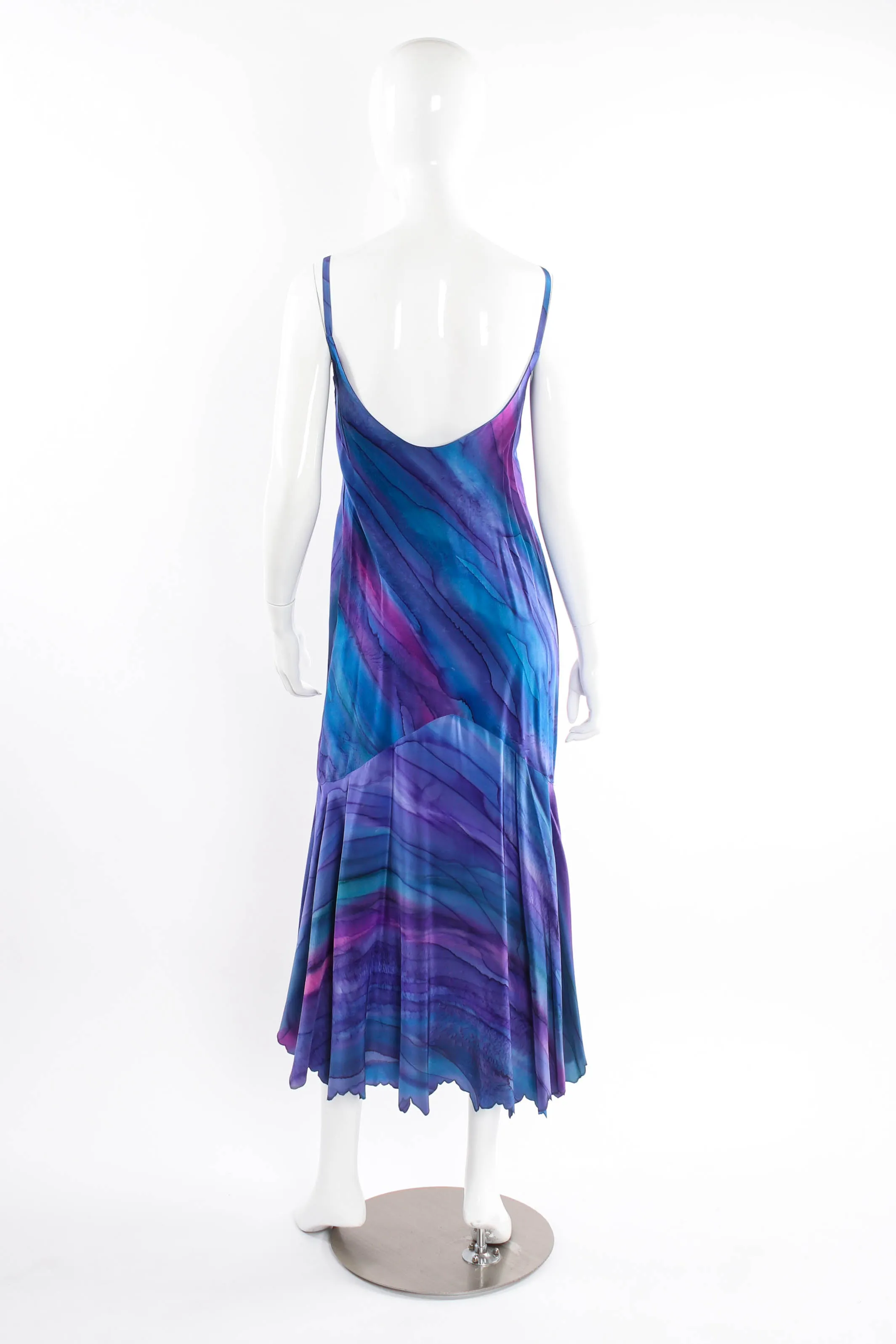 Watercolor Tie Dye Dress & Shawl Set