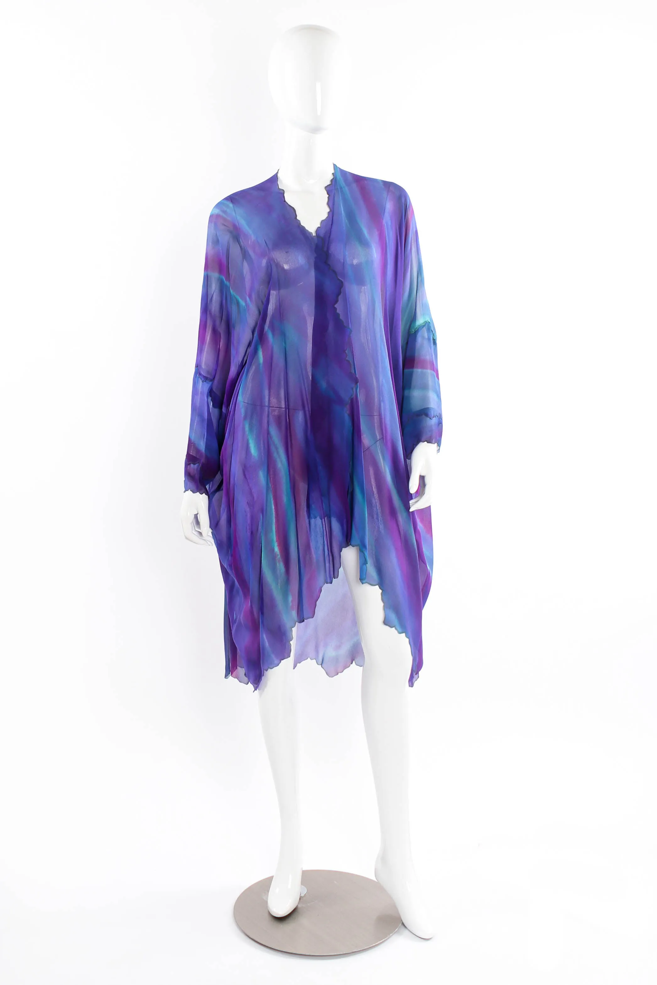 Watercolor Tie Dye Dress & Shawl Set