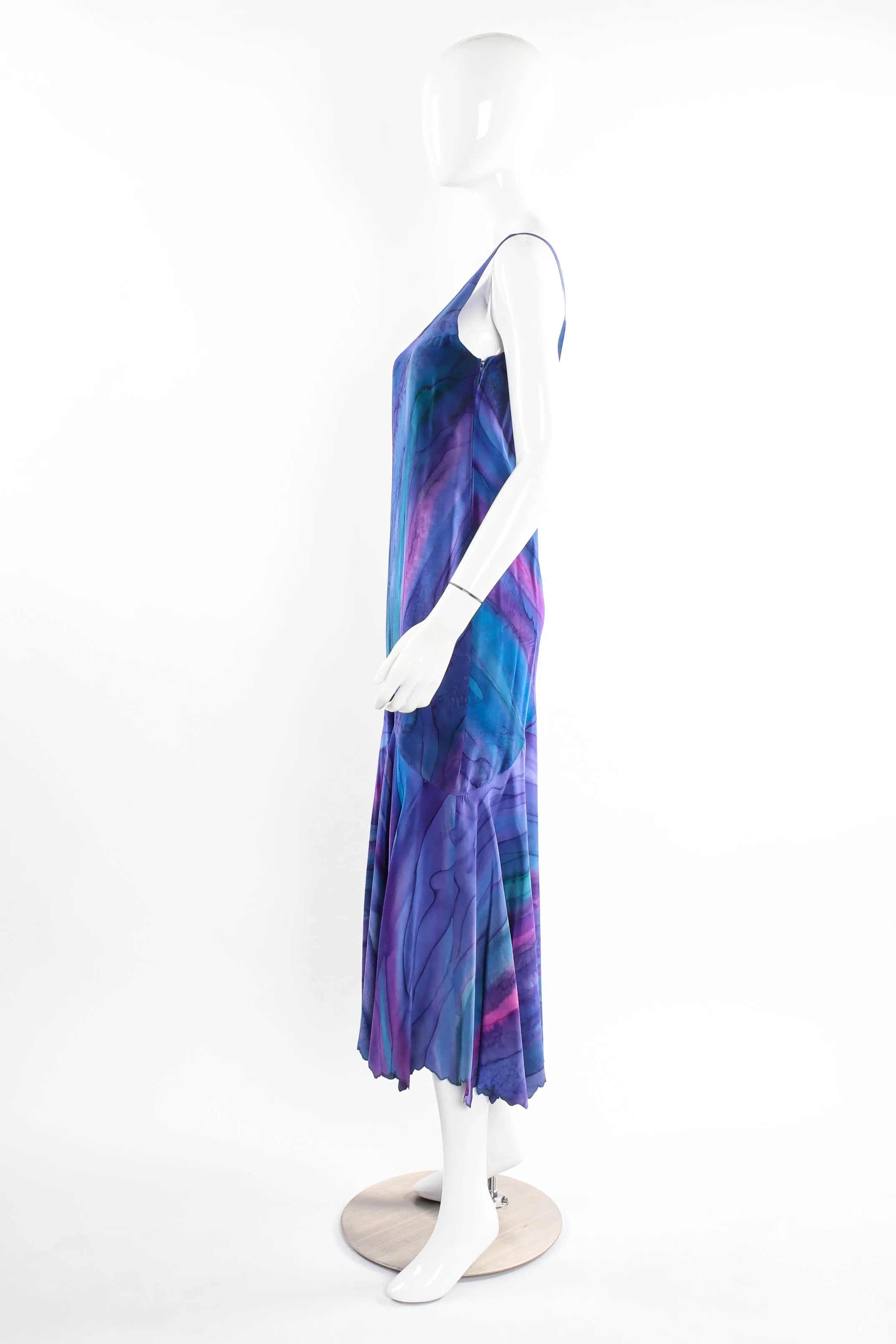 Watercolor Tie Dye Dress & Shawl Set