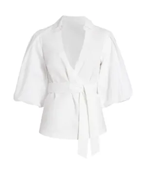 Waverly Core Pleated Poplin Wrap Top