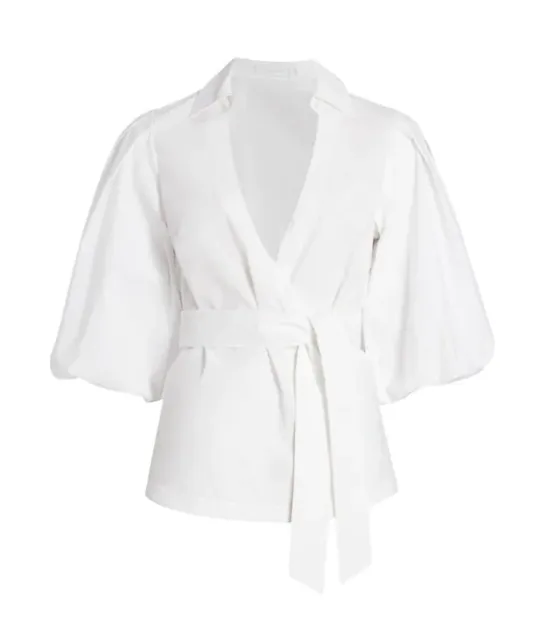 Waverly Core Pleated Poplin Wrap Top