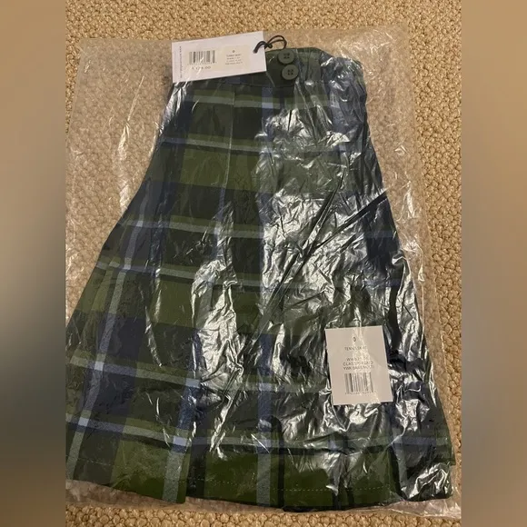 WeWoreWhat NWT Revolve Tennis Skirt Classic Plaid Basil Multi