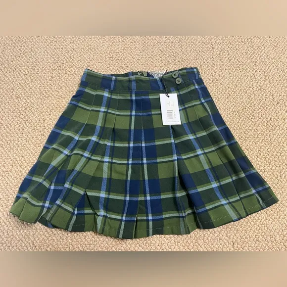WeWoreWhat NWT Revolve Tennis Skirt Classic Plaid Basil Multi