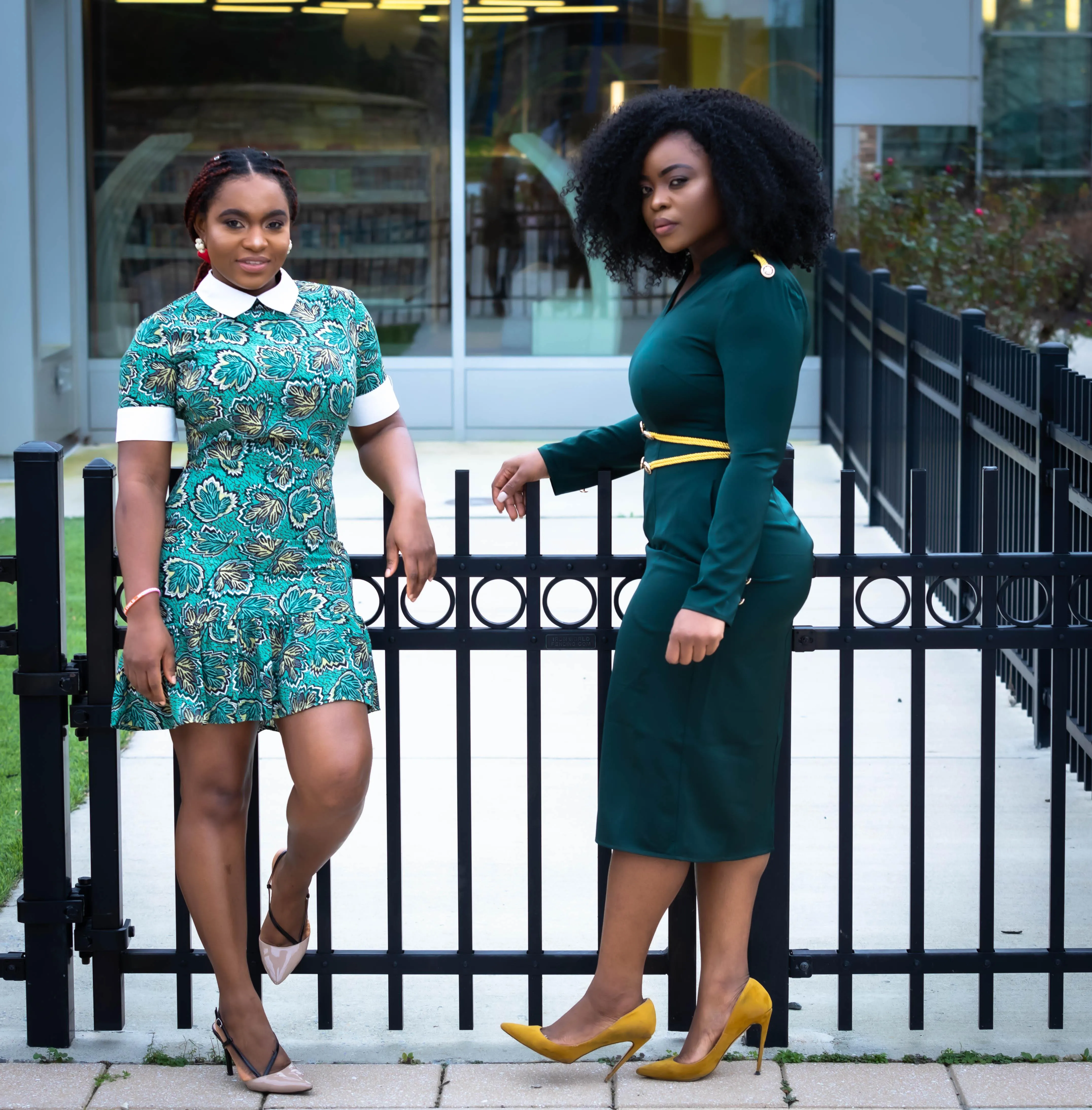 White Collar Detail Flare Dress