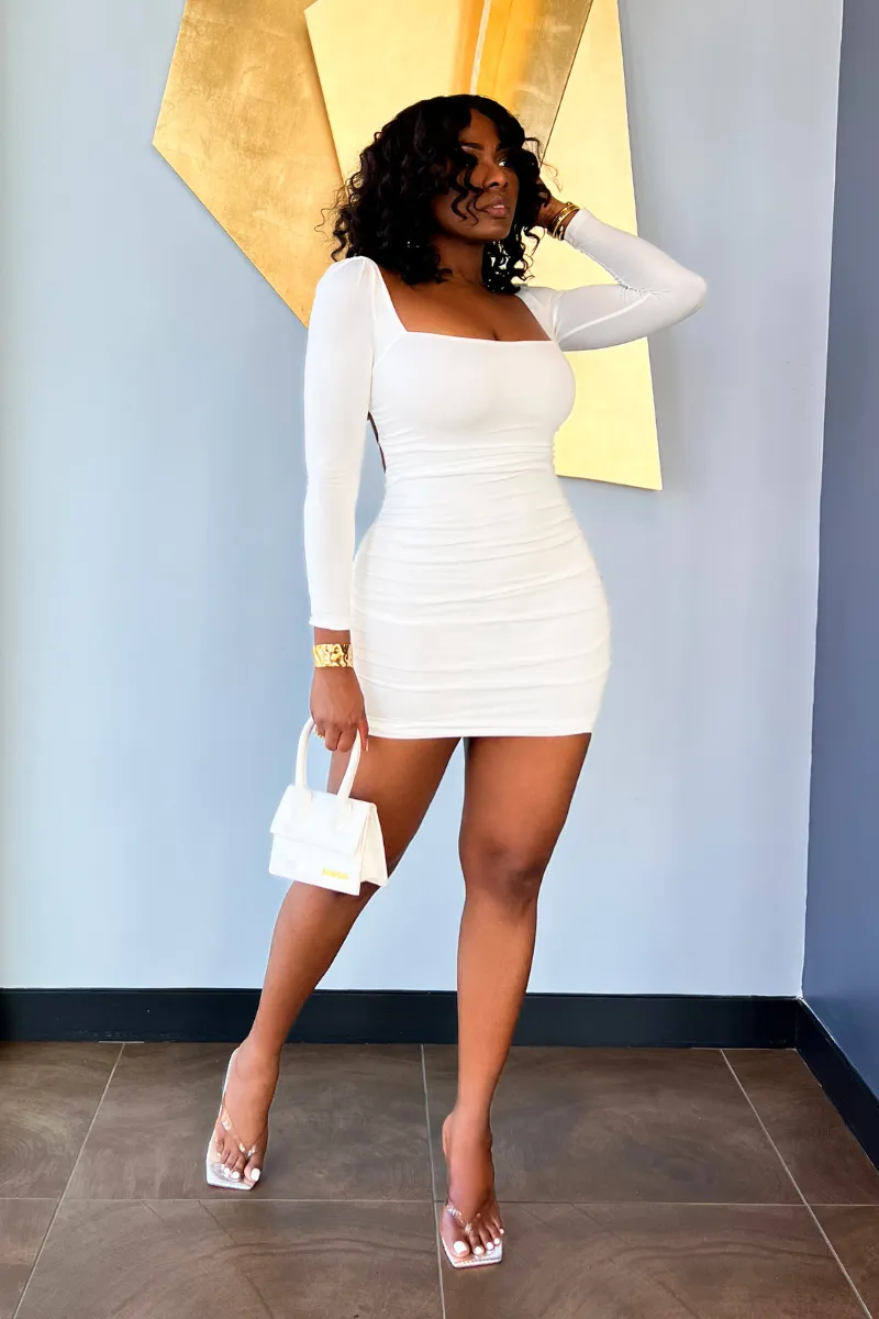 WHITE PARTY LONG SLEEVE | DRESS
