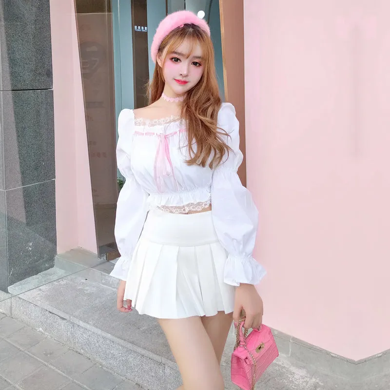 White pleated skirt  KF2008