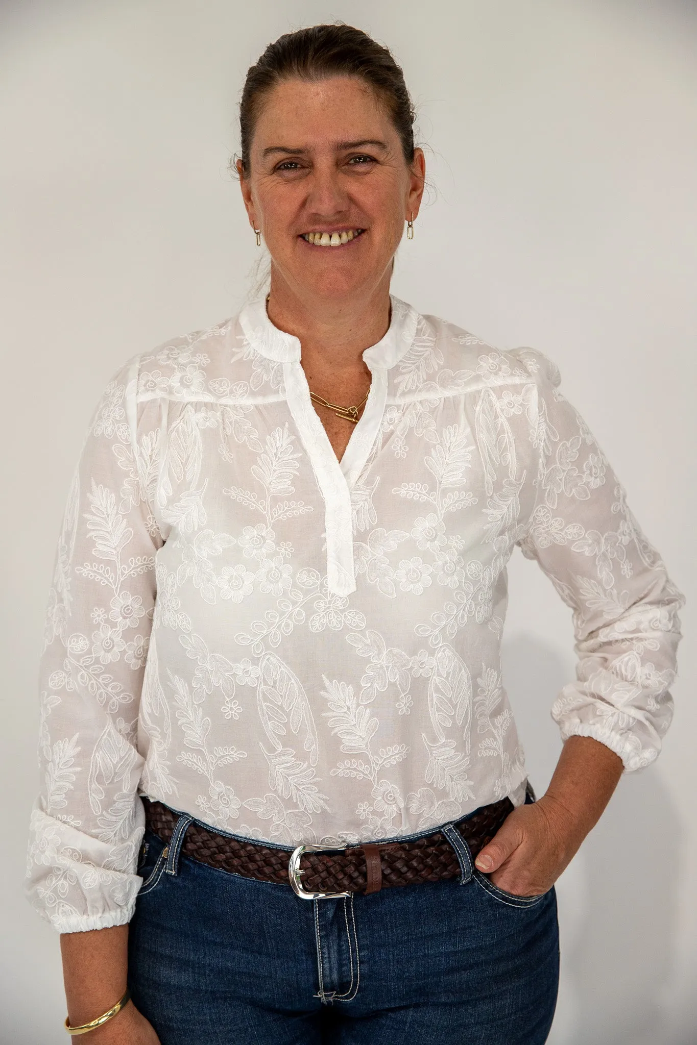 Whittney - Long Sleeve Cotton Blouse