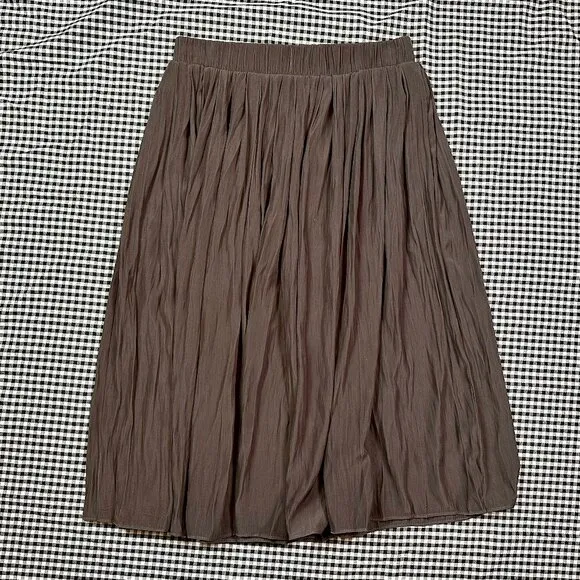 Wilfred Artizia Pleated Mauve Brown / Purple Midi Skirt Size Small
