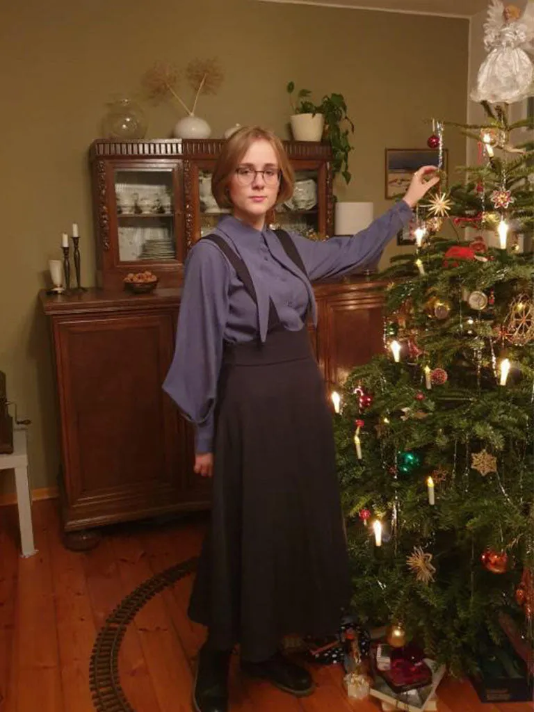With Bow Collar Beauxbatons Same Style Vintage Fall Shirt Set Dress