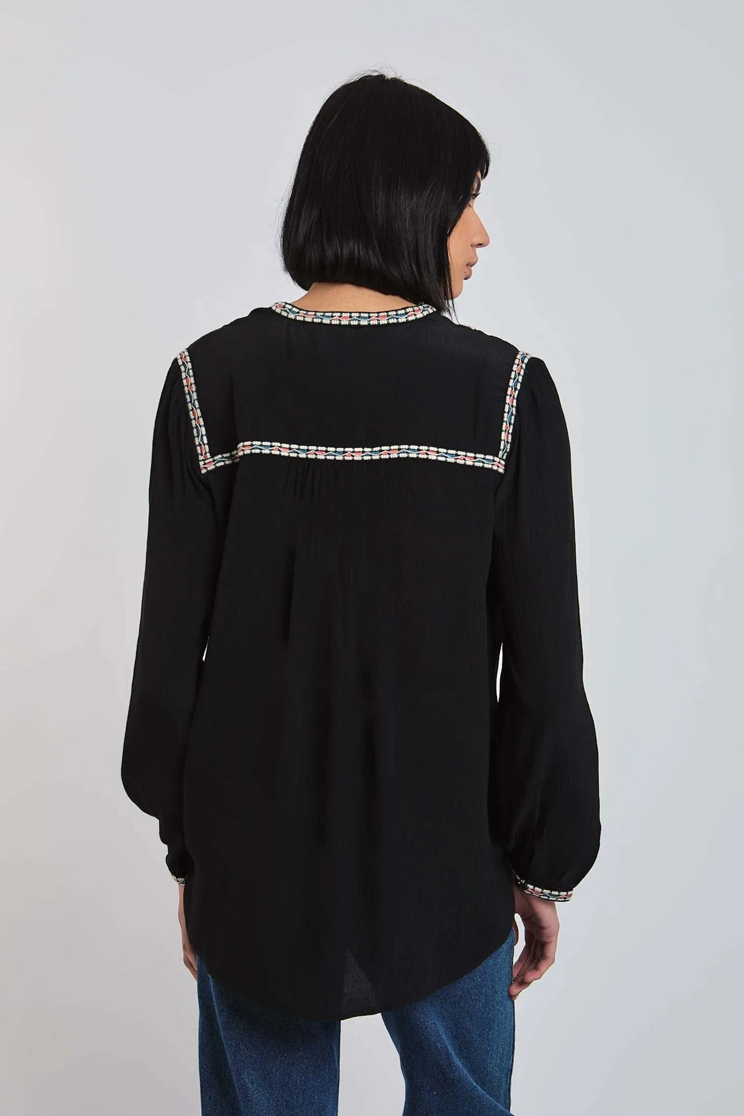 Women Blouse Viscose  Long Sleeve V-Neck