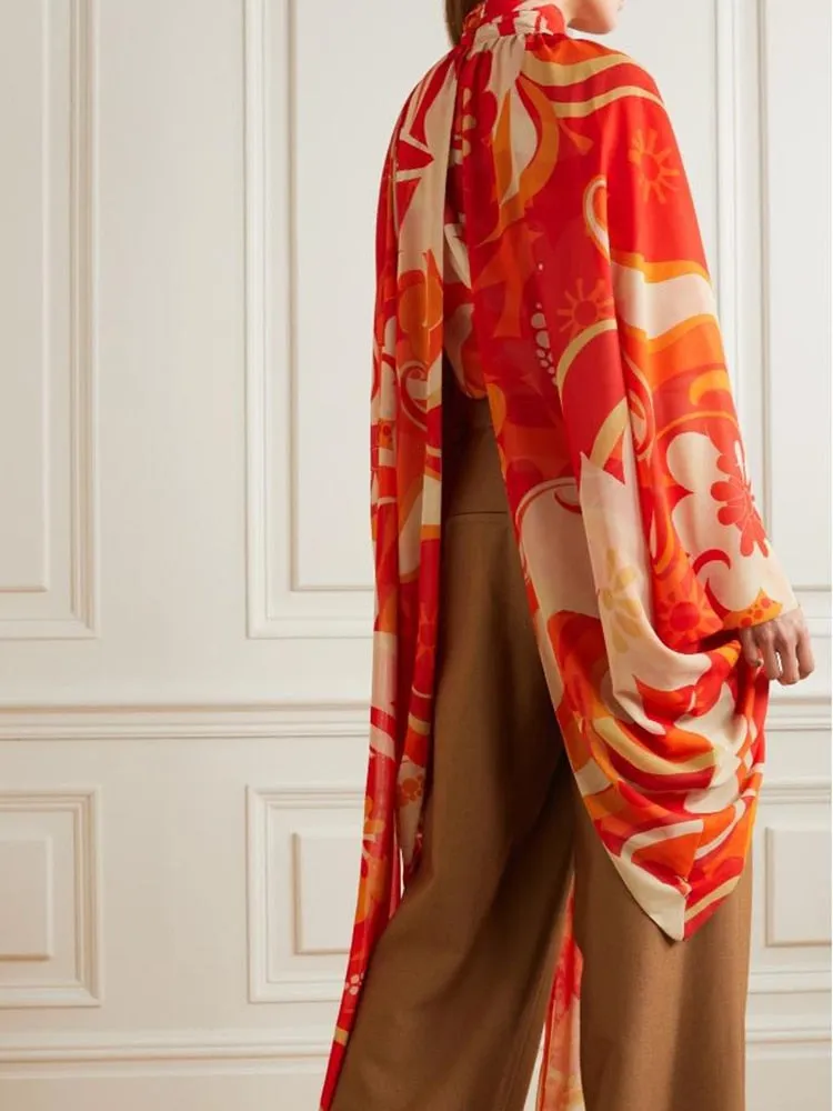 Women Stand Collar Long Sleeve Blouse