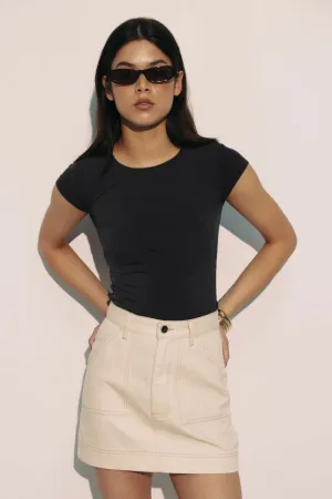 Womens Cap Sleeve Tee Black