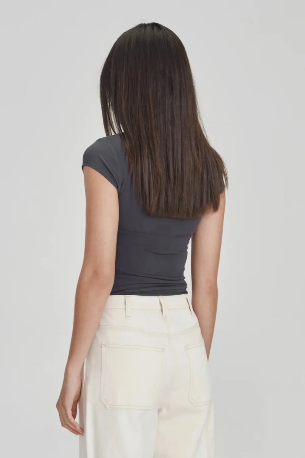 Womens Cap Sleeve Tee Graphite