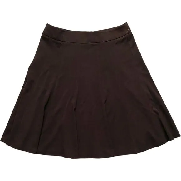 Womens Dressbarn Brown Flare Skirt Chevron Sleeveless Dress Knee Length Size 12
