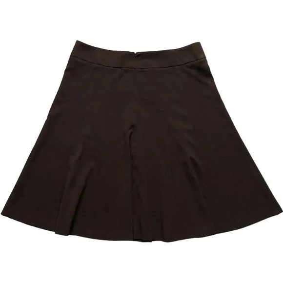 Womens Dressbarn Brown Flare Skirt Chevron Sleeveless Dress Knee Length Size 12