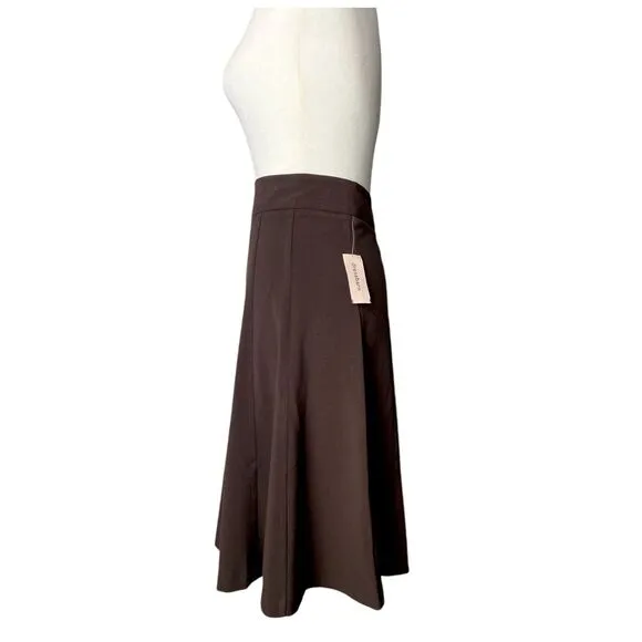 Womens Dressbarn Brown Flare Skirt Chevron Sleeveless Dress Knee Length Size 12