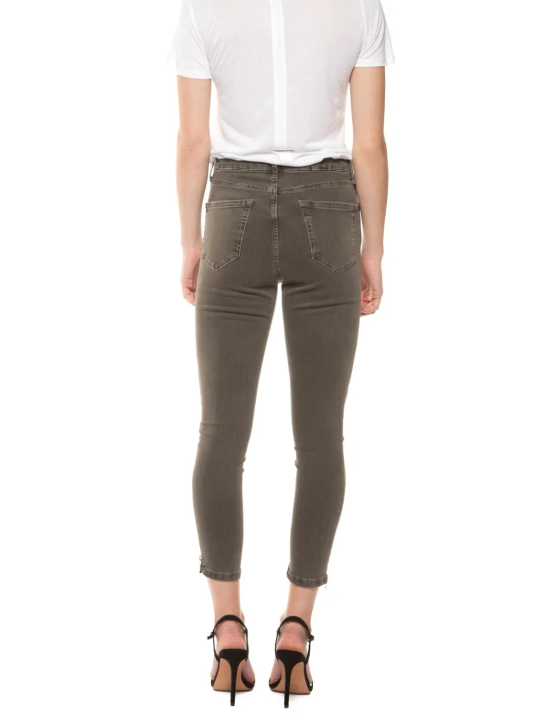 WOMENS SIZE 26 - DEX, High Rise Skinny Crop, Dusty Khaki Summer Jeans NWT B27