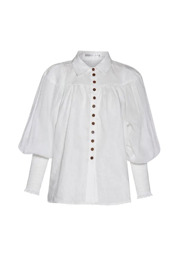 Wrangler Shirred Blouse - Unbleached