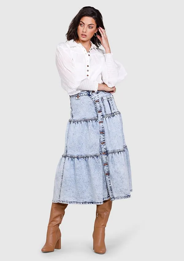 Wrangler Shirred Blouse - Unbleached