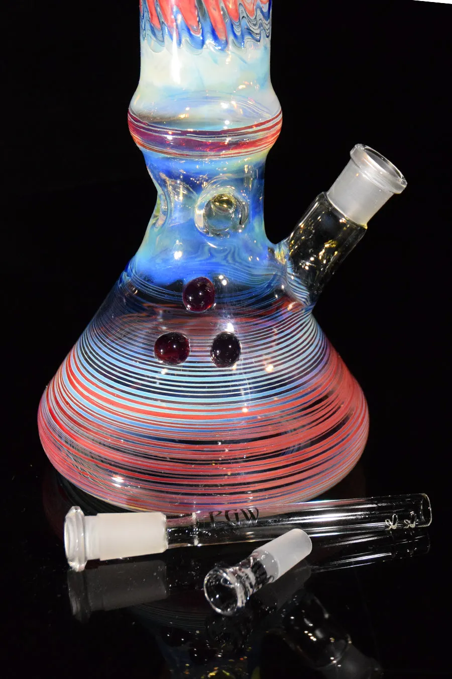 Wrap & Rake Bong with Beaker Bottom by Phil Sundling