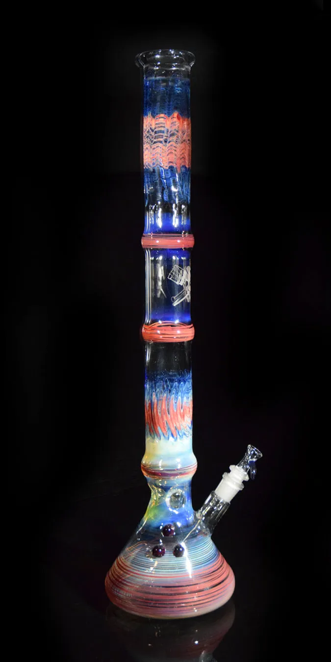 Wrap & Rake Bong with Beaker Bottom by Phil Sundling