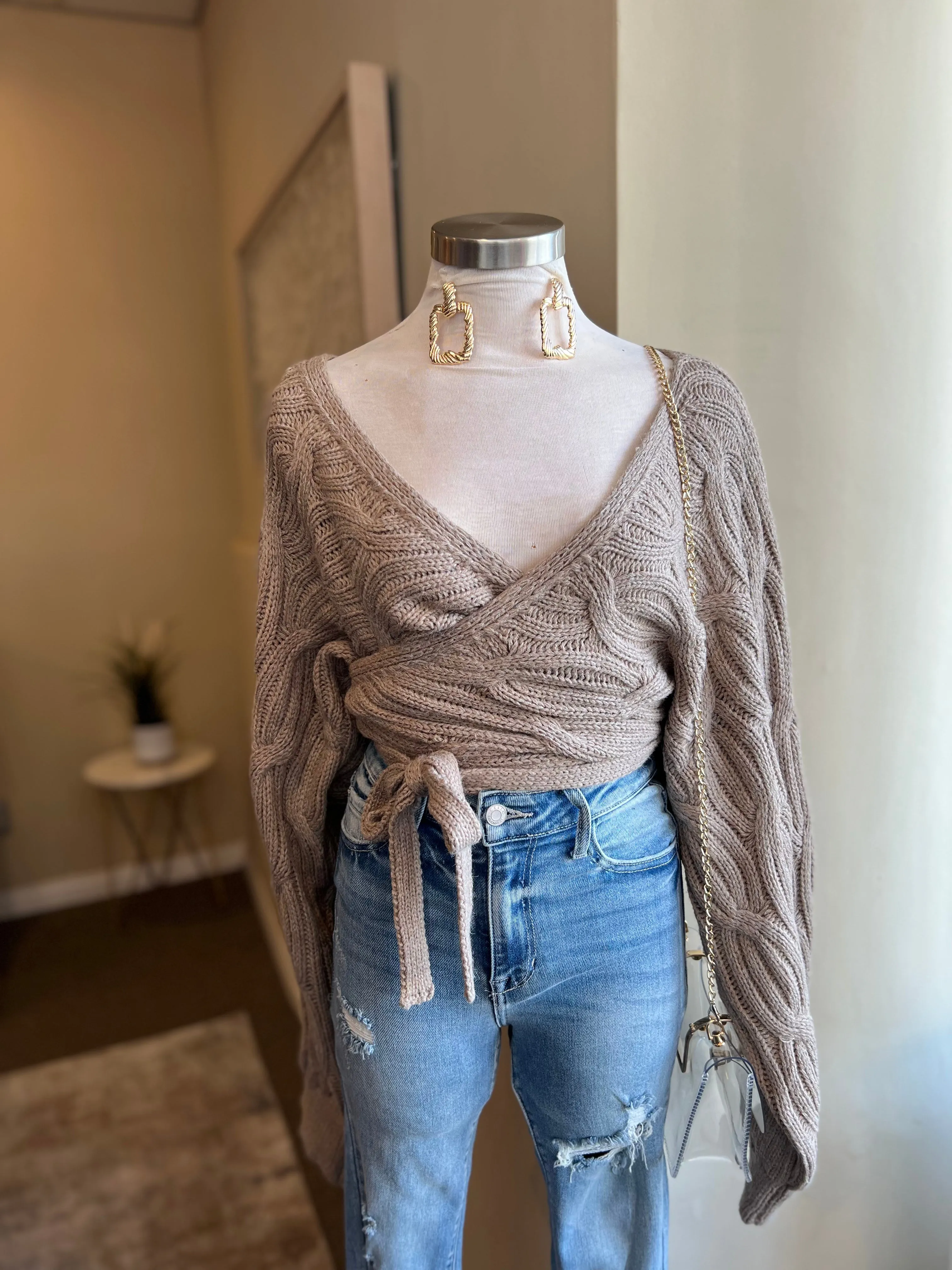 Wrap Style Sweater Top