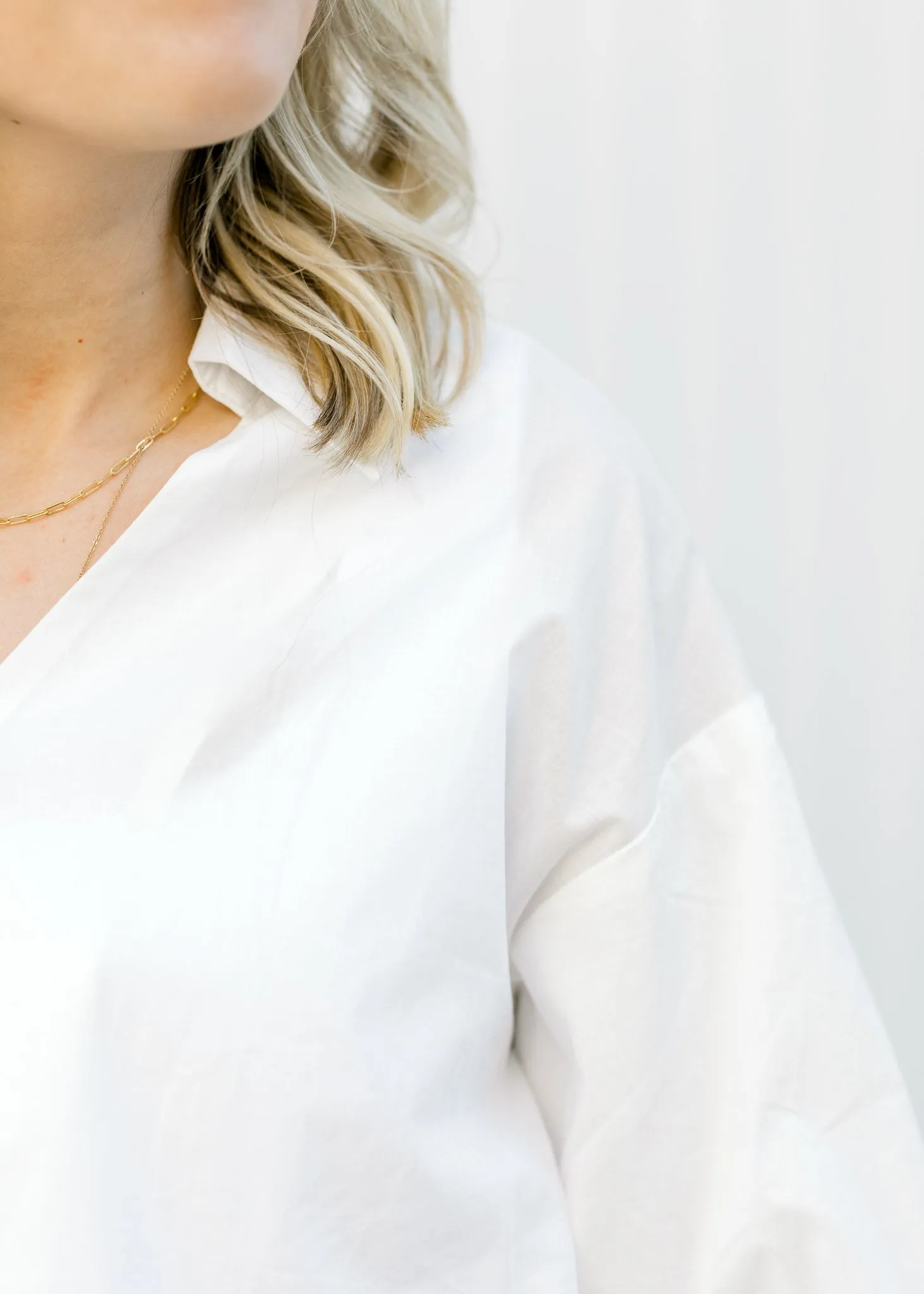 X Off White 3/4 Sleeve Blouse