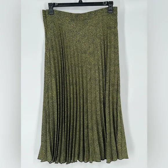 ZARA MAXI PLEATED FLOWING SKIRT W/BACK ZIPPER LIGHTWEIGHT, SCATTER PRINT