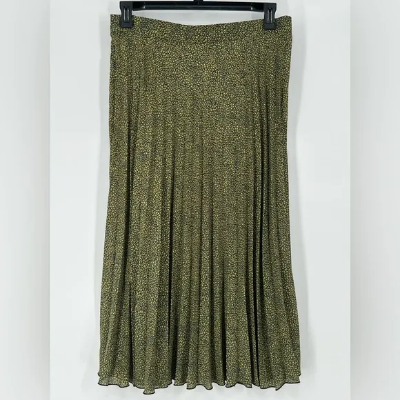 ZARA MAXI PLEATED FLOWING SKIRT W/BACK ZIPPER LIGHTWEIGHT, SCATTER PRINT