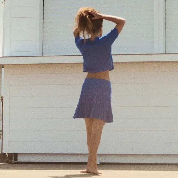 ZARA PLEATED KNIT SKIRT