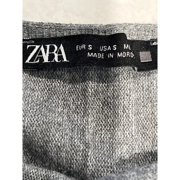 Zara Women’s 2 Piece Tank Top &amp; Soft Pleated Handkerchief Skirt Set Size S Gray