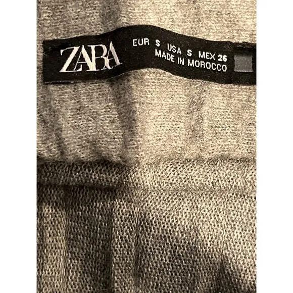 Zara Women’s 2 Piece Tank Top &amp; Soft Pleated Handkerchief Skirt Set Size S Gray