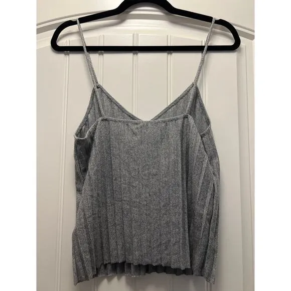 Zara Women’s 2 Piece Tank Top &amp; Soft Pleated Handkerchief Skirt Set Size S Gray