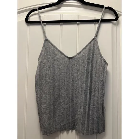 Zara Women’s 2 Piece Tank Top &amp; Soft Pleated Handkerchief Skirt Set Size S Gray