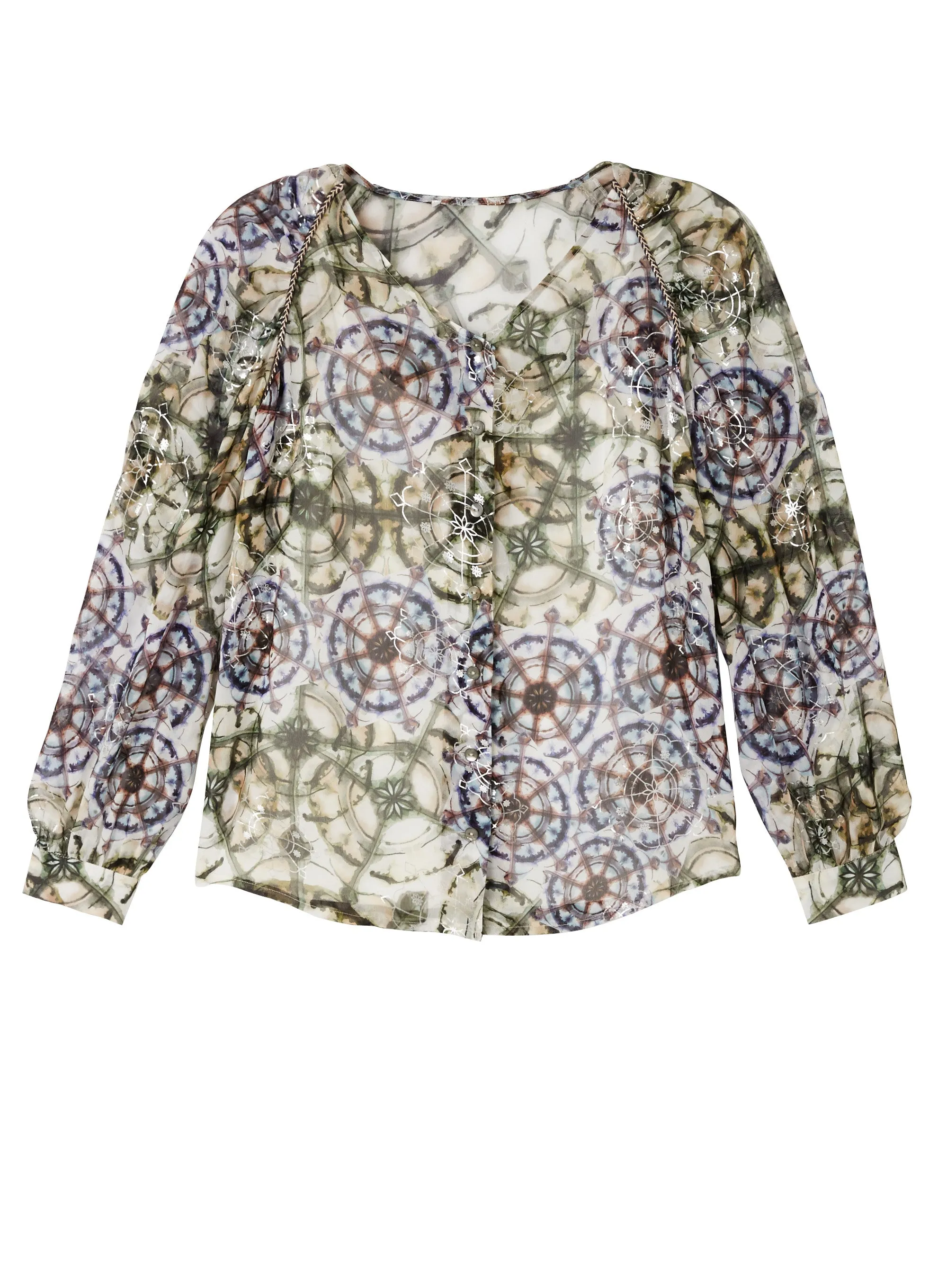 ZENA PRINTED V NECK SHIRT
